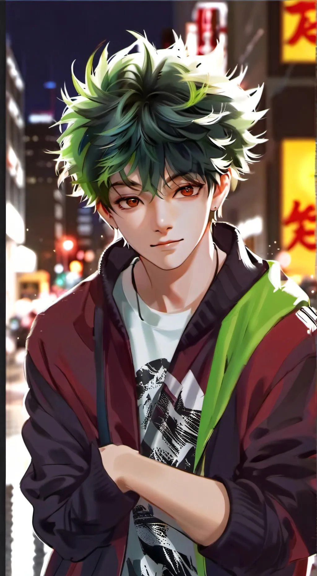 ai character: mha skunk deku background
