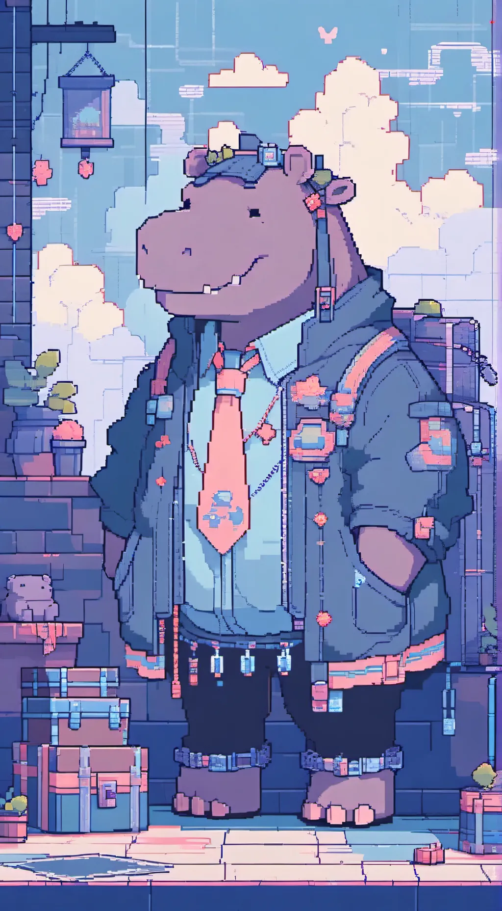 ai character: Hank the hippo background