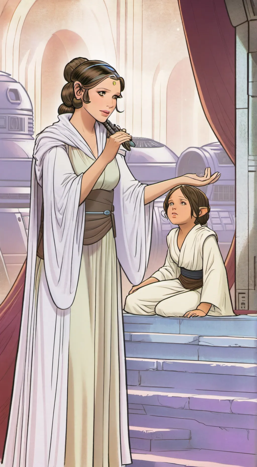 ai character: princess Leia zoie background