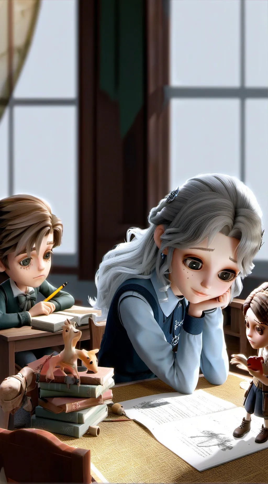 ai character: orphanage background