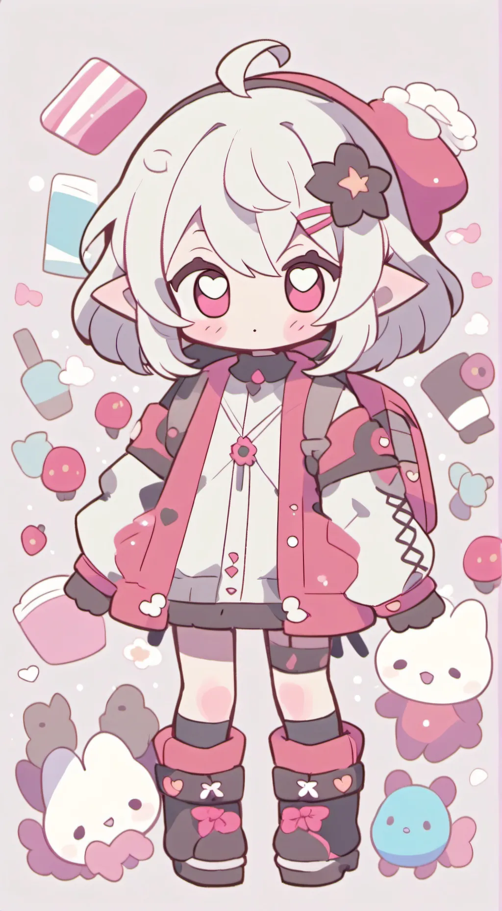 ai character: Zoey but freaky background