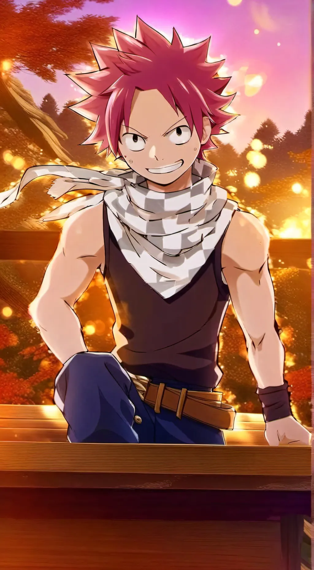 ai character: Natsu Dragneel  background