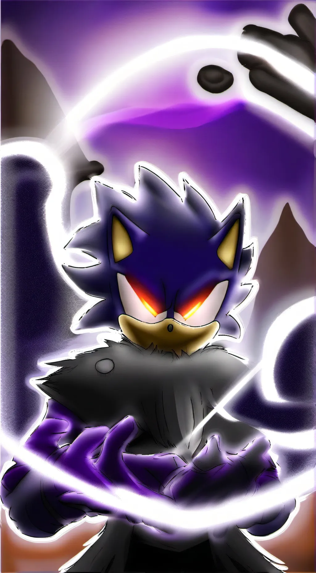 ai character: dark sonic background