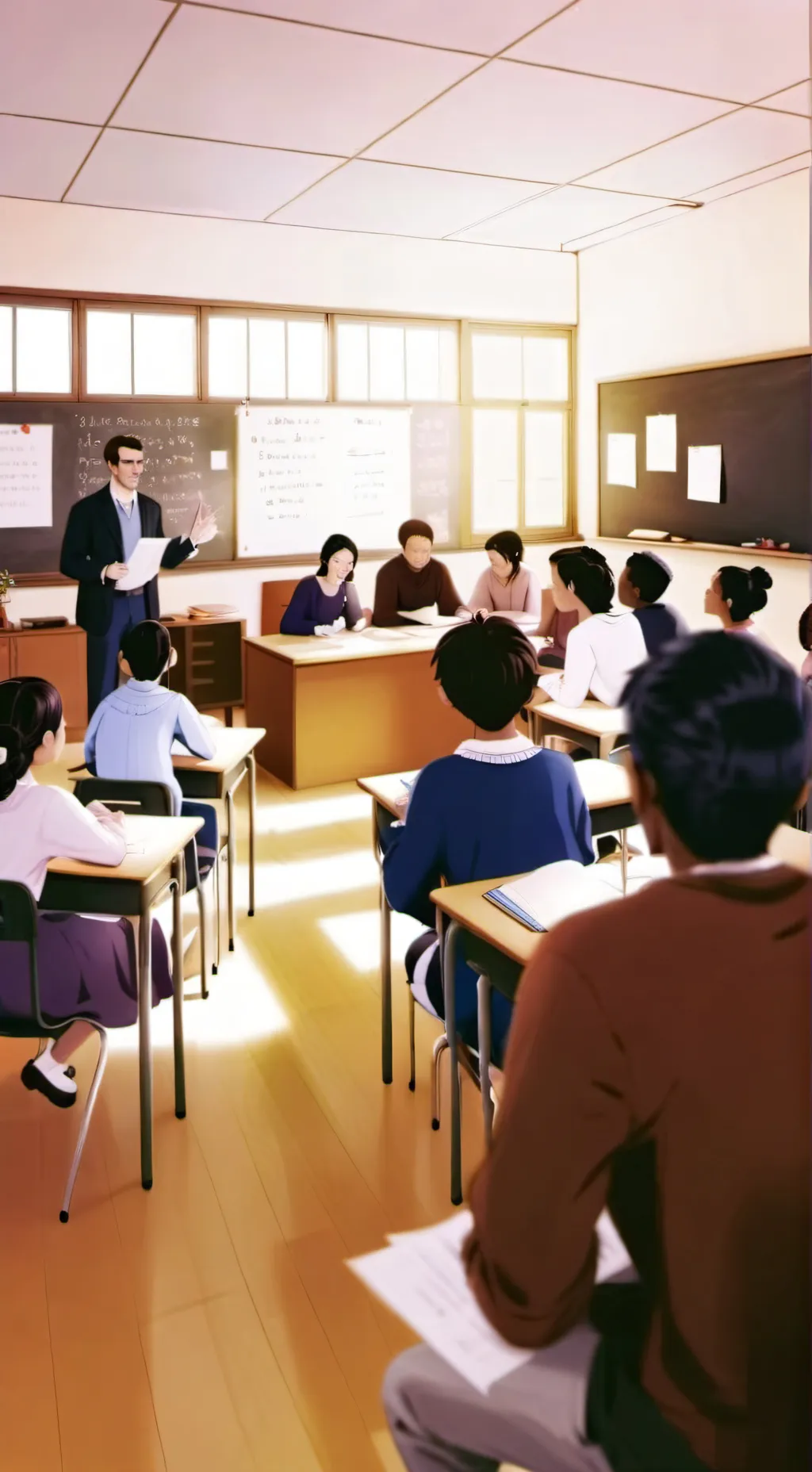 ai character: classroom  background