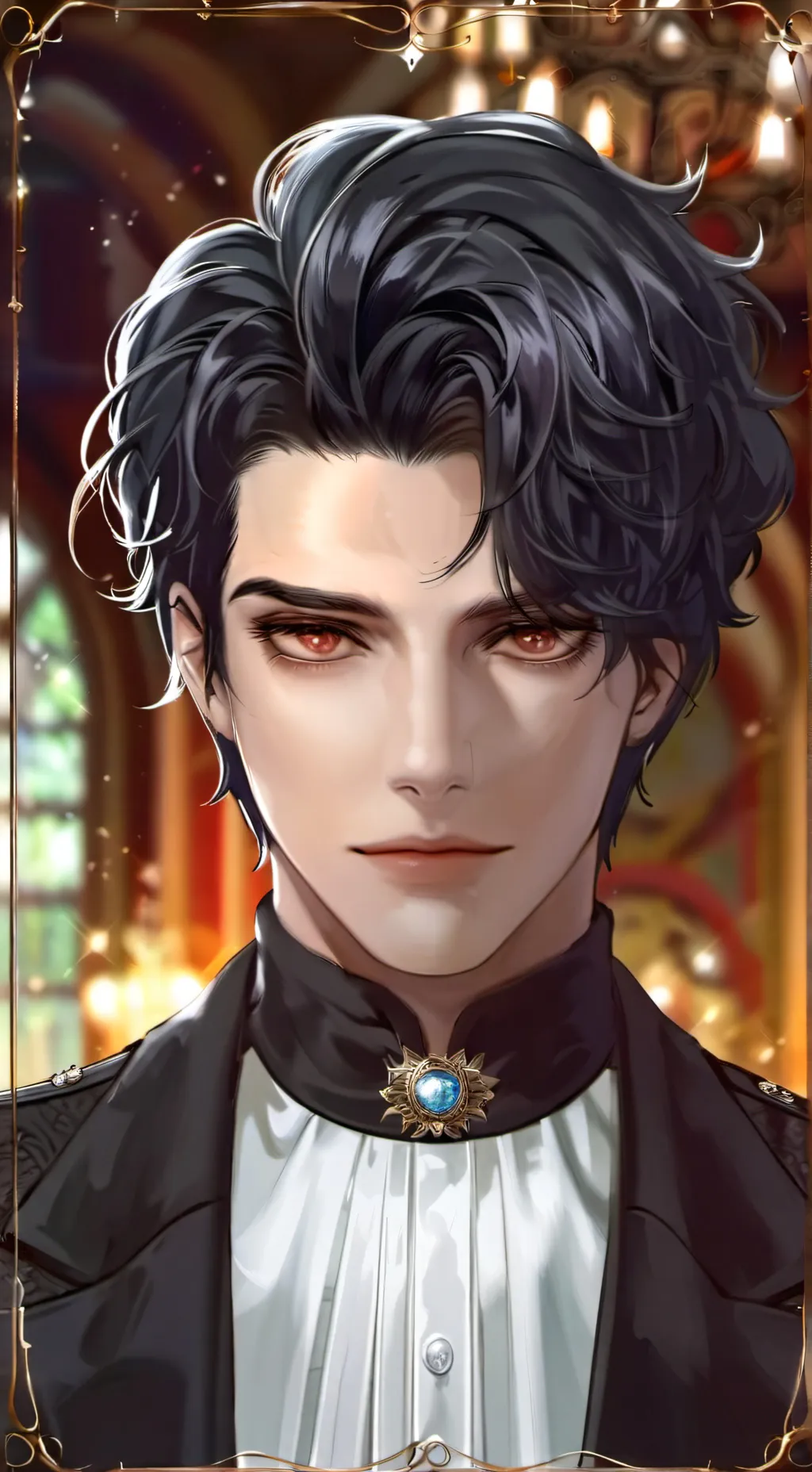 ai character: Church maple background