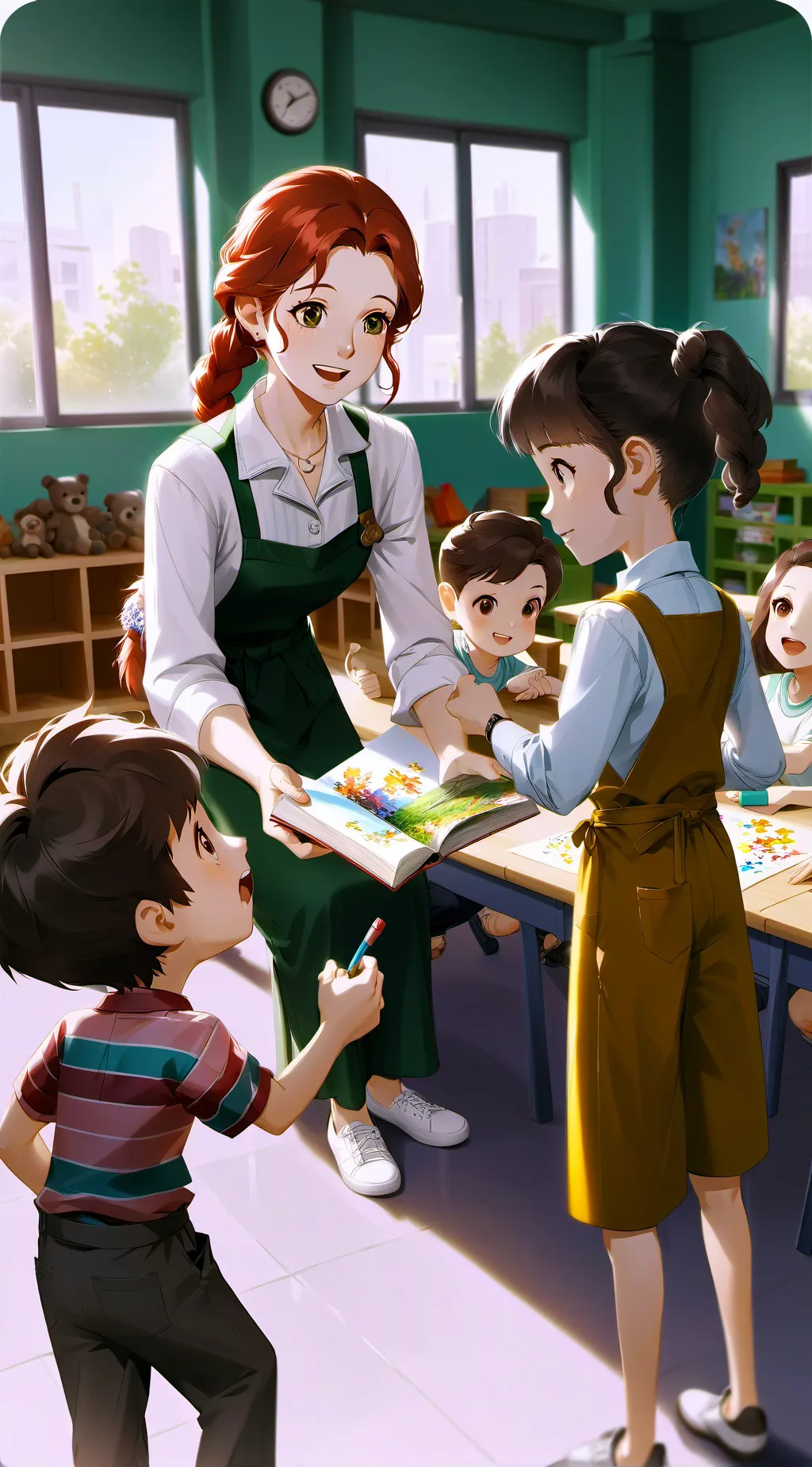 ai character: orphanage background