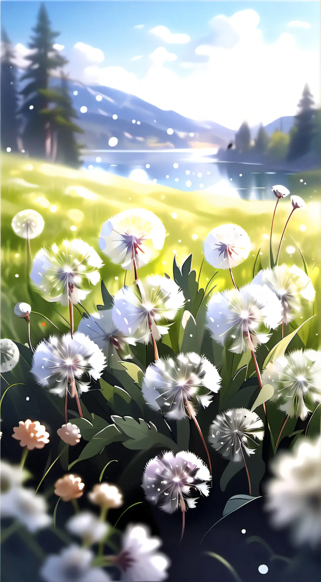 ai character: dandelion  background