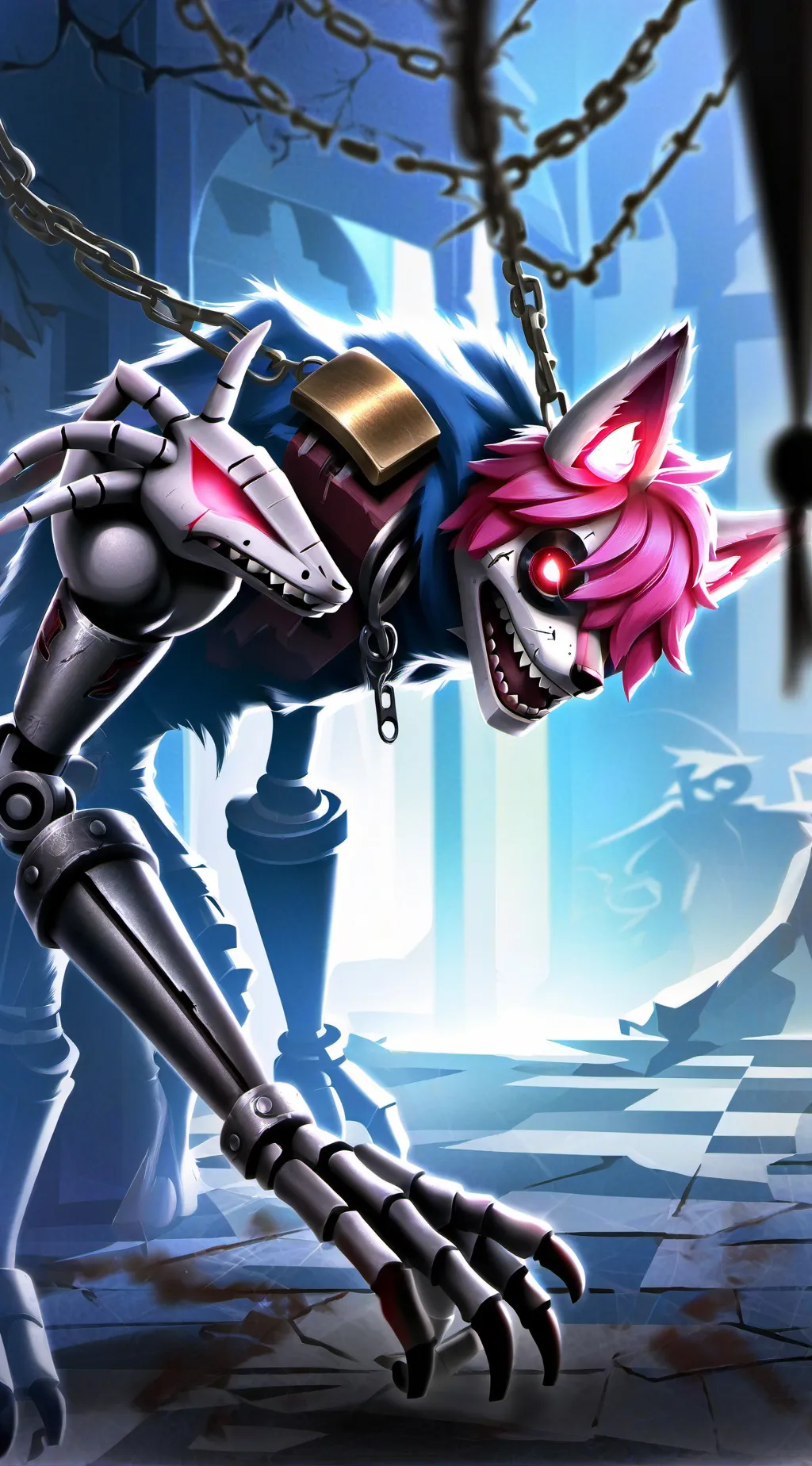 ai character: Mangle x Foxy background