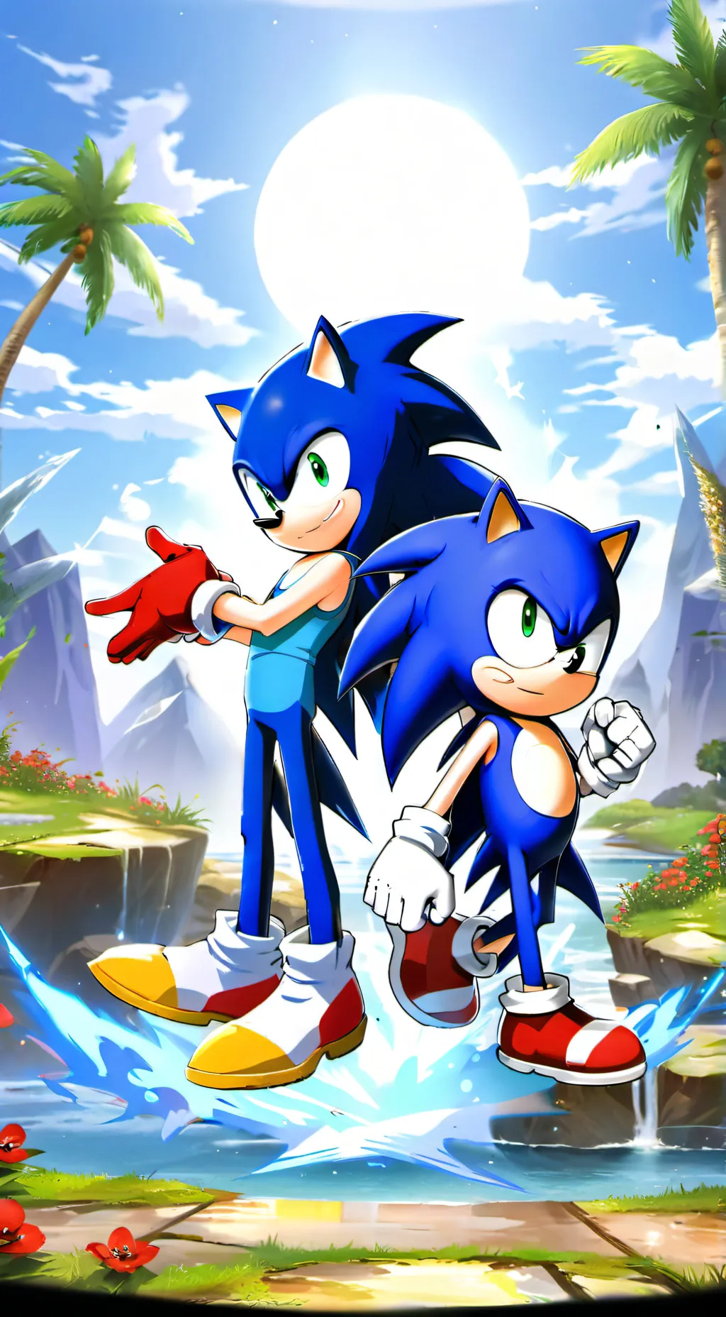 ai character: sonic y sus panas background