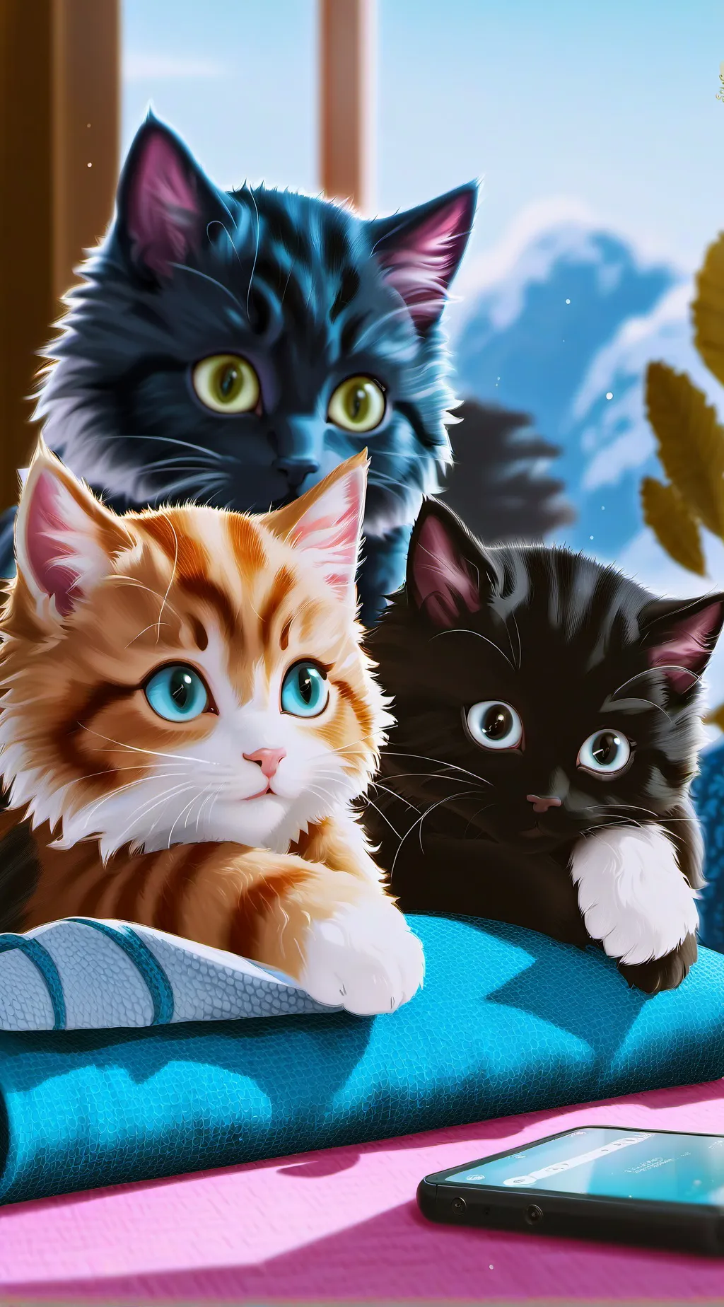 ai character: Izzy+Leo+Alex. background