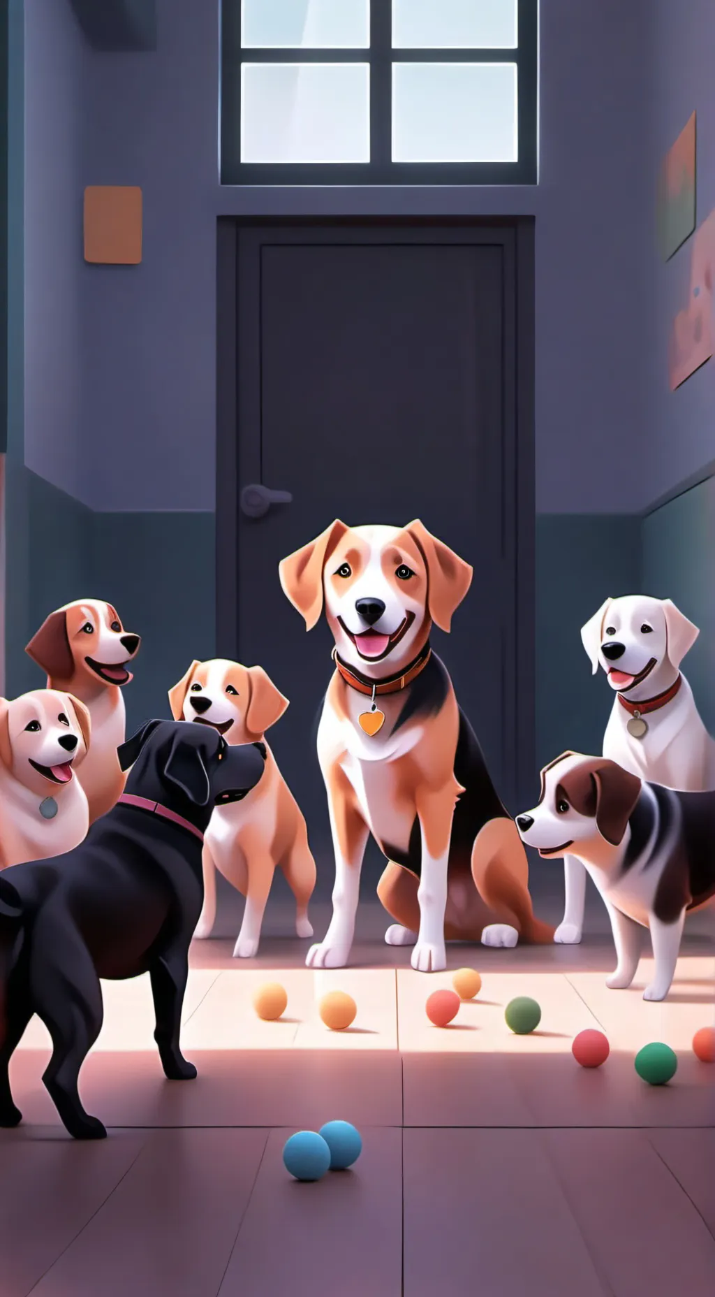 ai character: dog school background