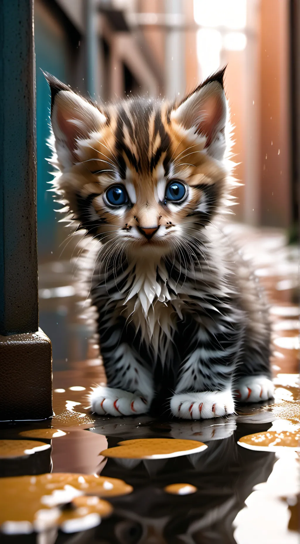ai character: sad kitten background