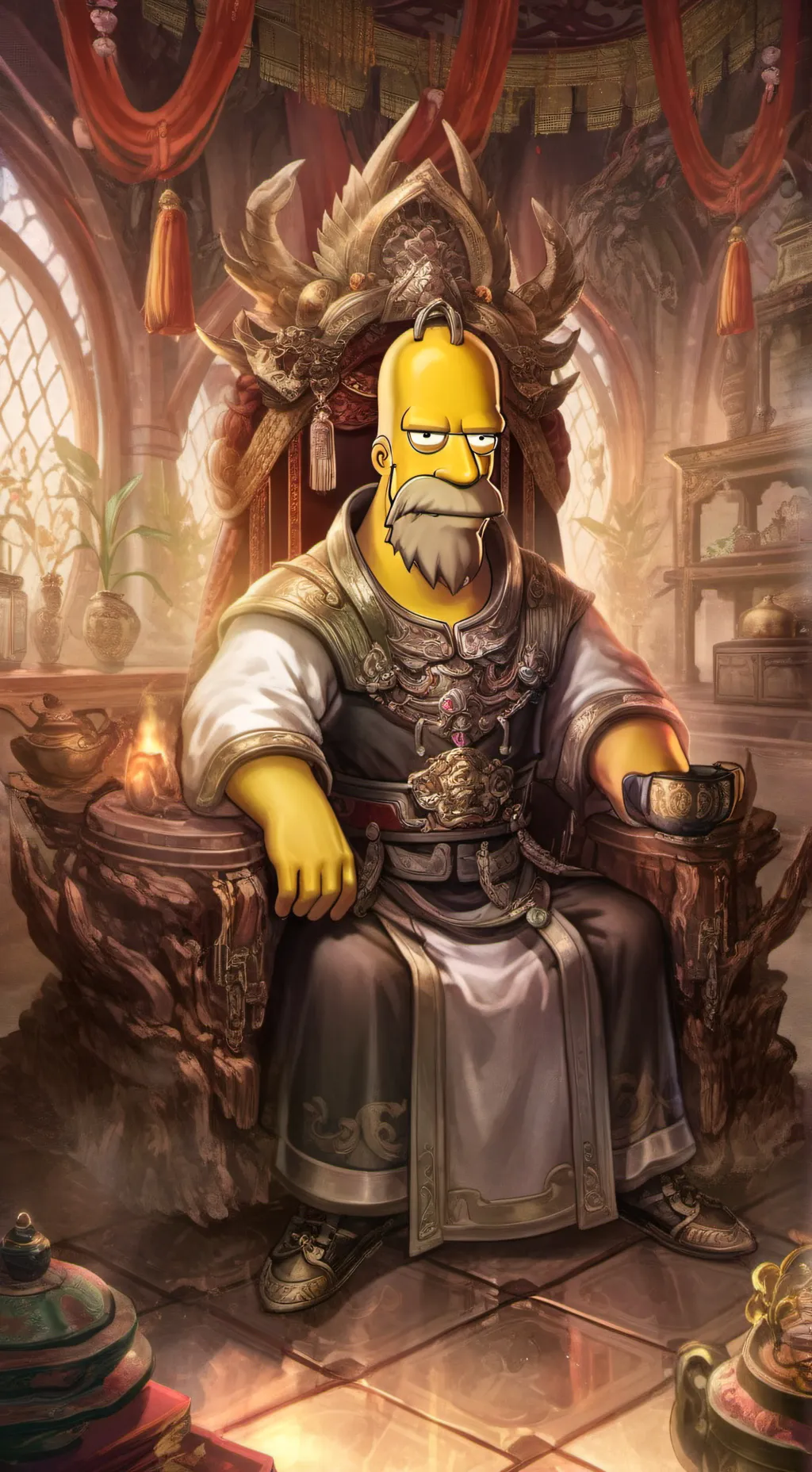 ai character: Homero rey background