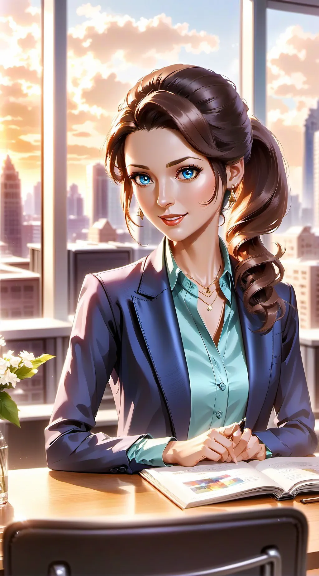 ai character: intivewer  background