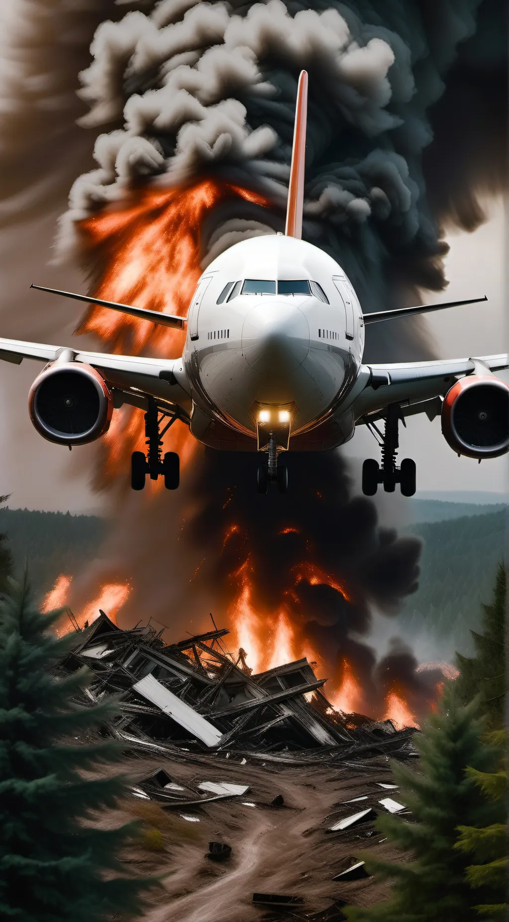 ai character: Plane crash background