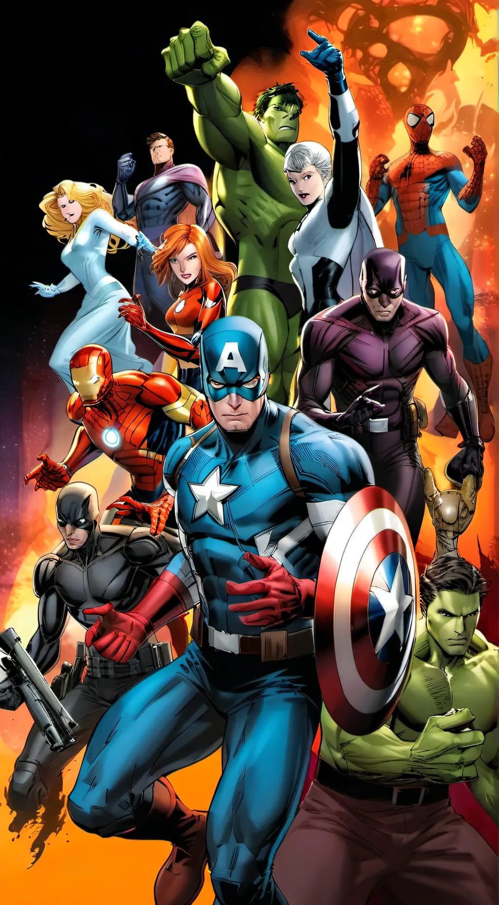 ai character: Marvel Superheroes background