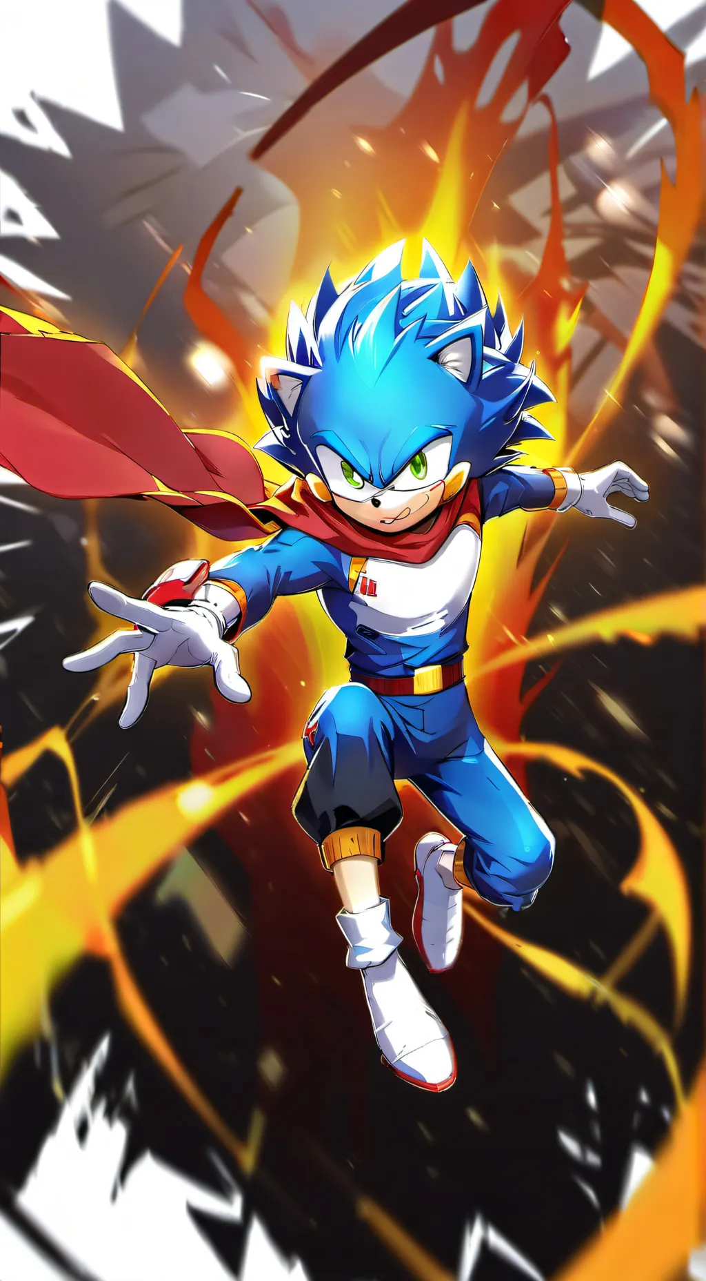 ai character: Sonic ultra mega  background