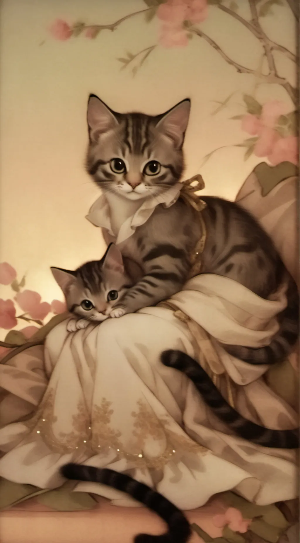 ai character: a cute cat background