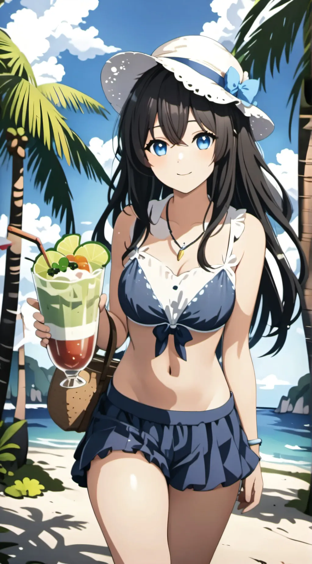 ai character: Beach background