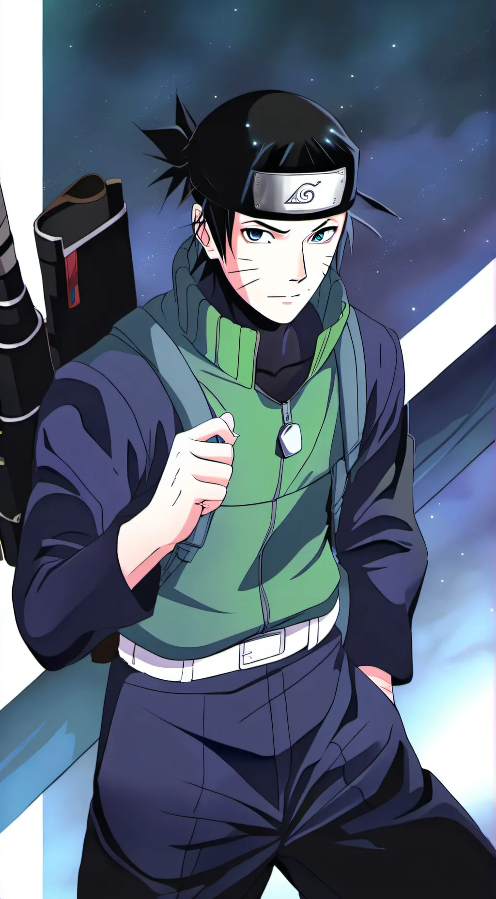 ai character: Sasuke  background