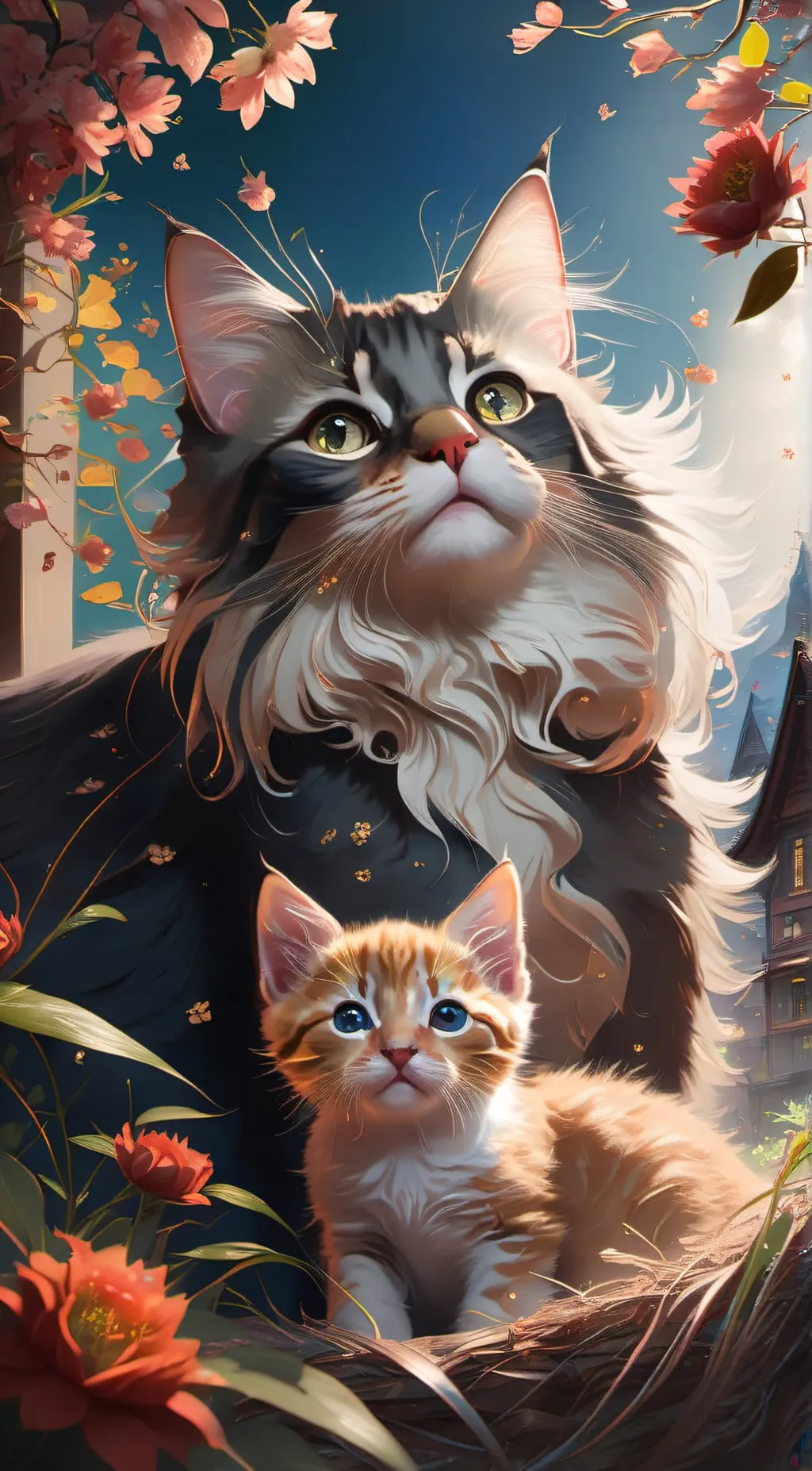 ai character: Mamacatandkitty  background