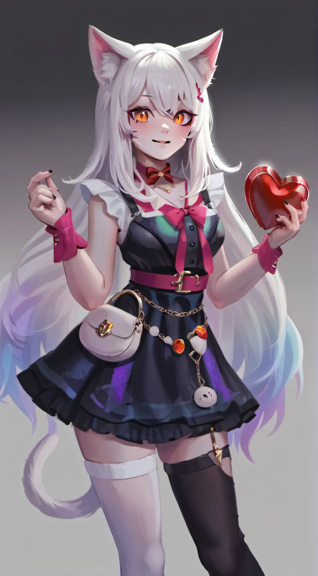 ai character: cute UwU catgirl background