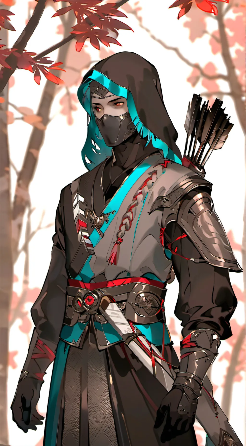 ai character: cyan arrow background