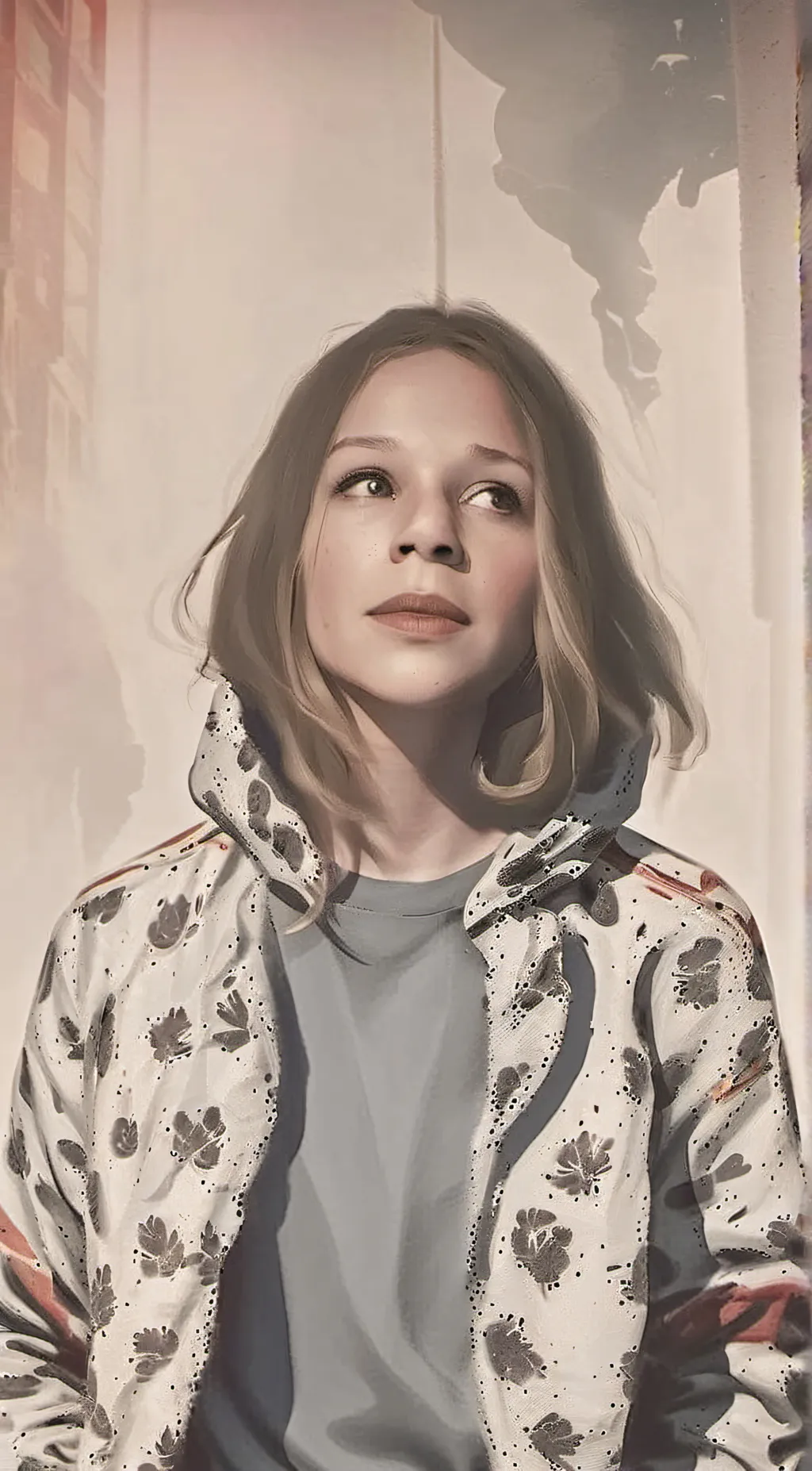 ai character: Running from home background