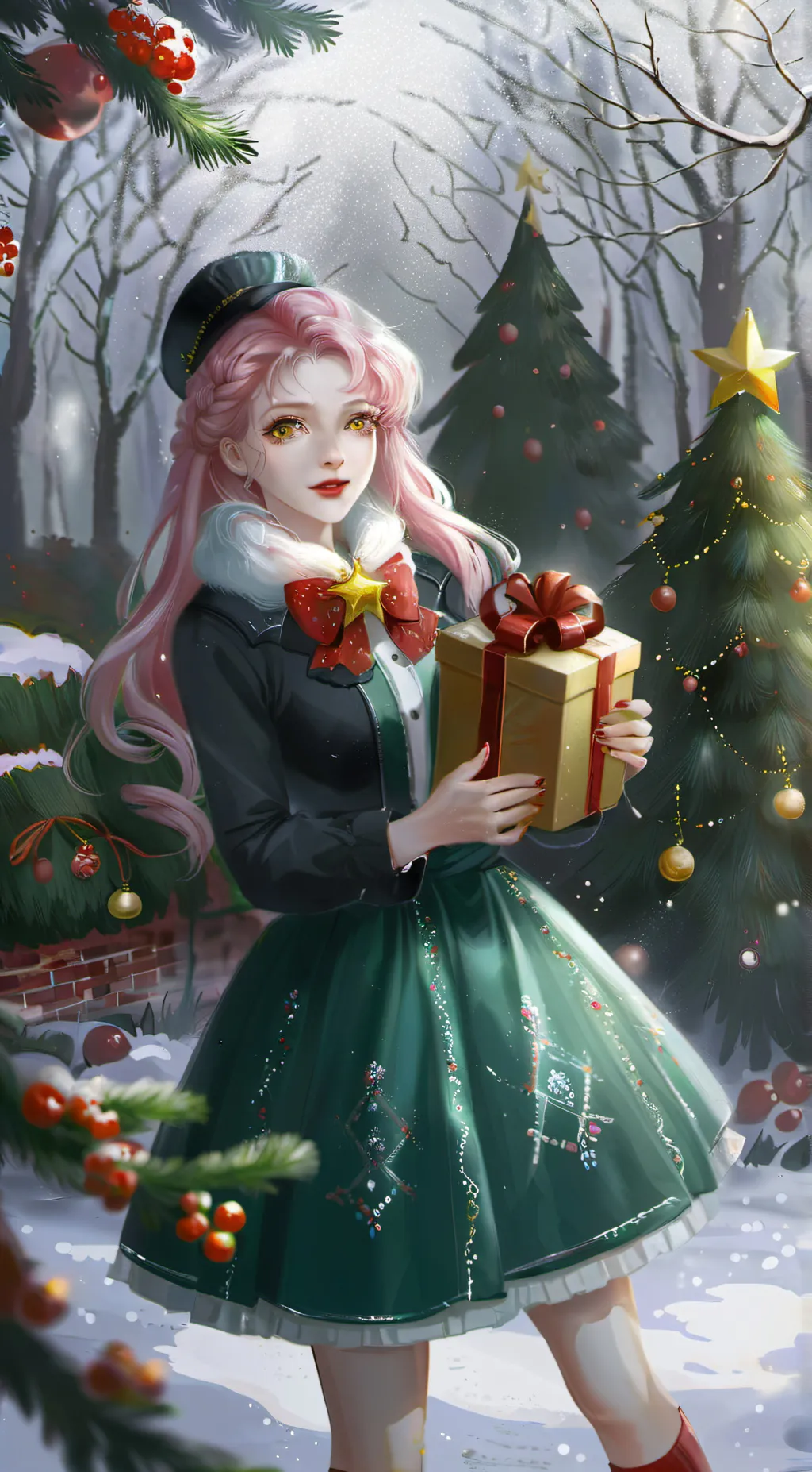 ai character:  Christmas background