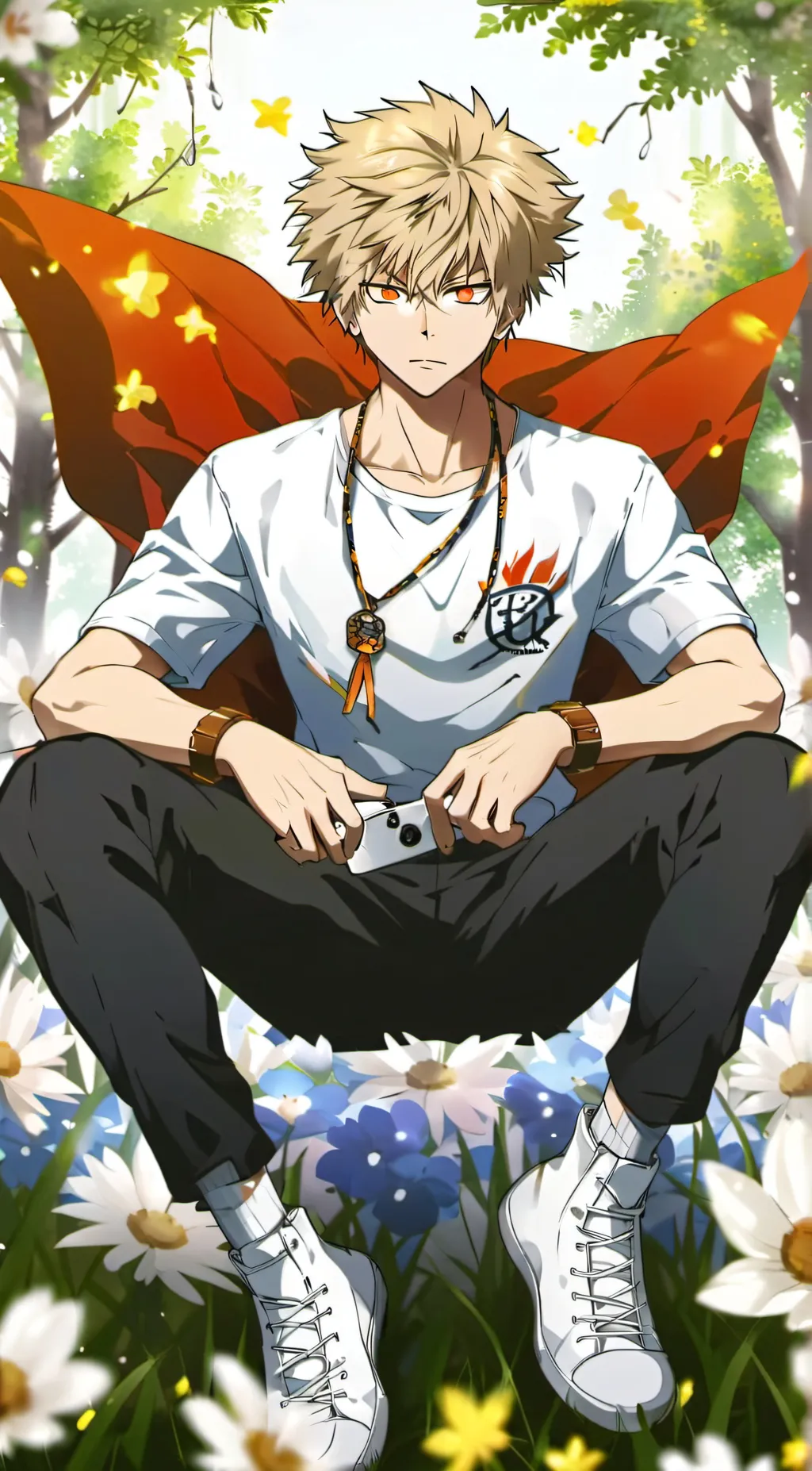 ai character: Katsuki Bakugo  background