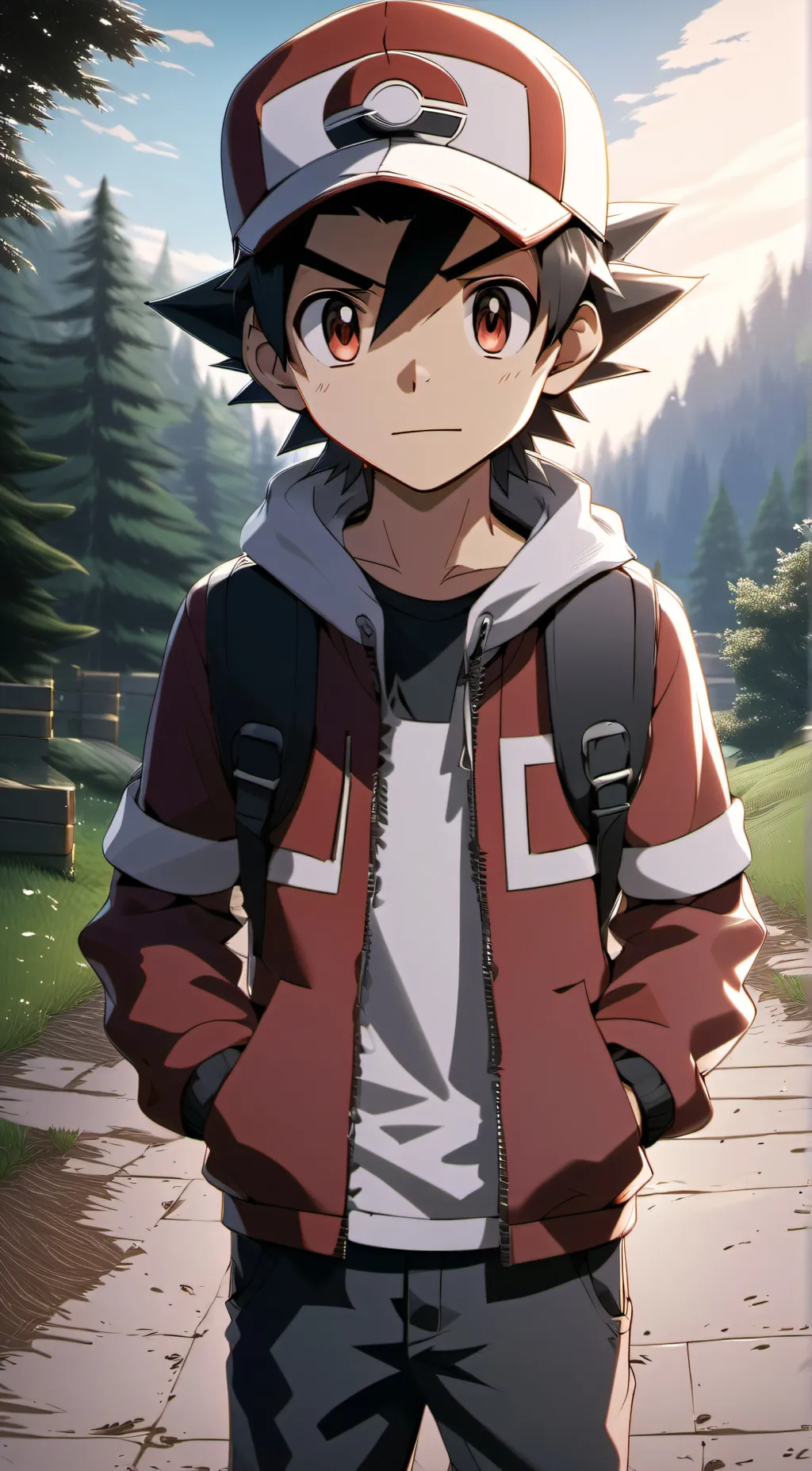 ai character: Red  background