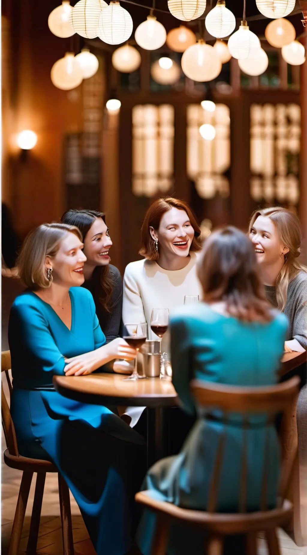 ai character: Friends at a club background