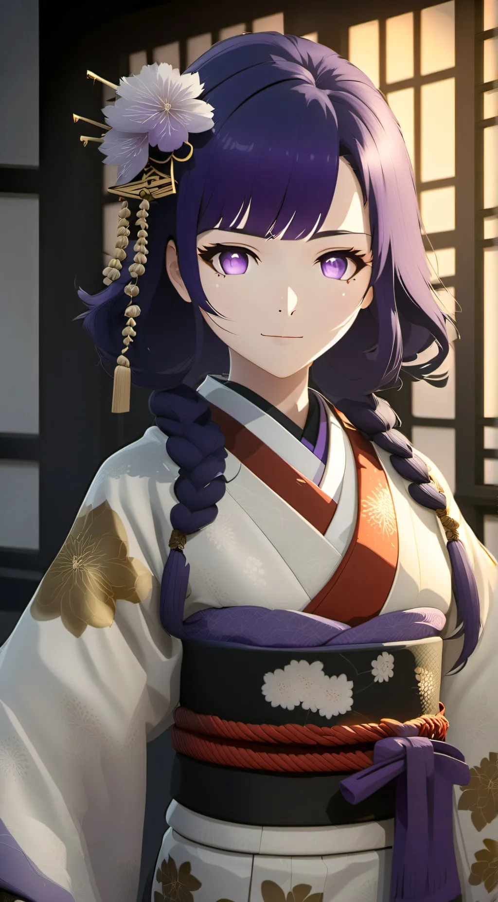 ai character: Raiden shogun *Ei* background