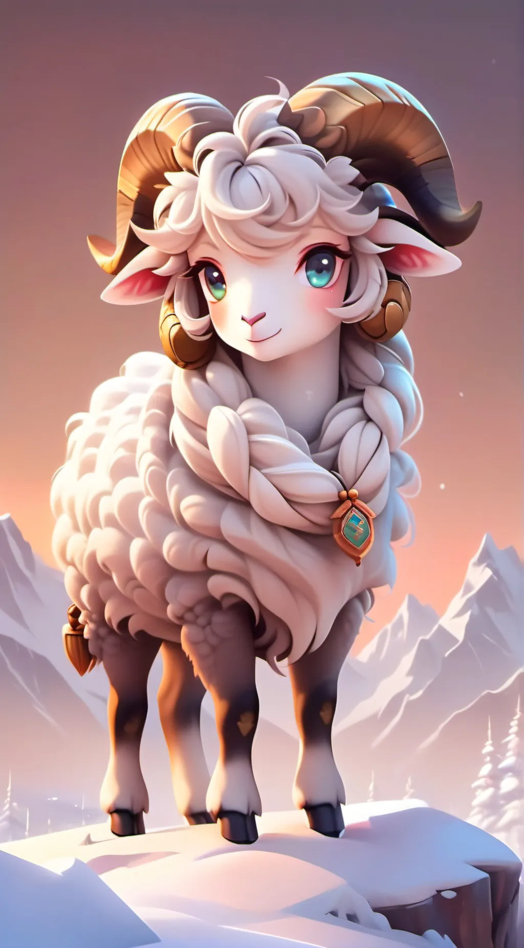 ai character: Lavender background