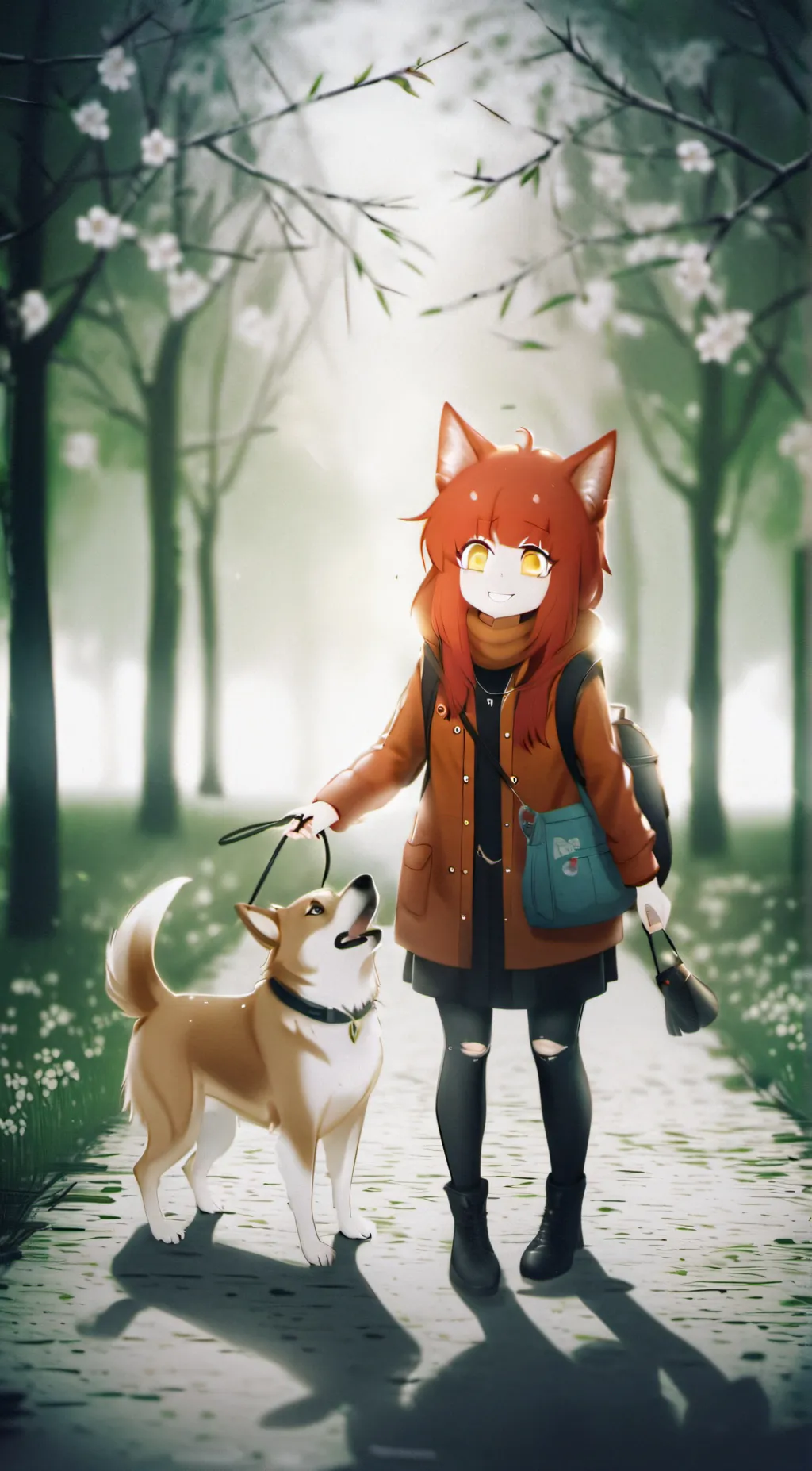 ai character: mika dog background