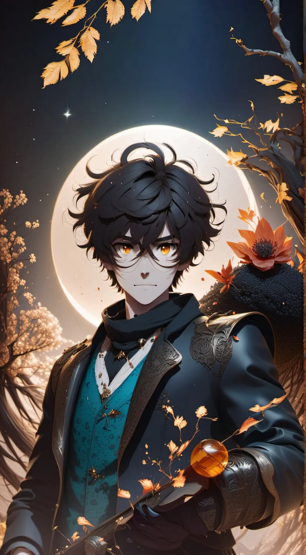 ai character: Nico Di Angelo  background
