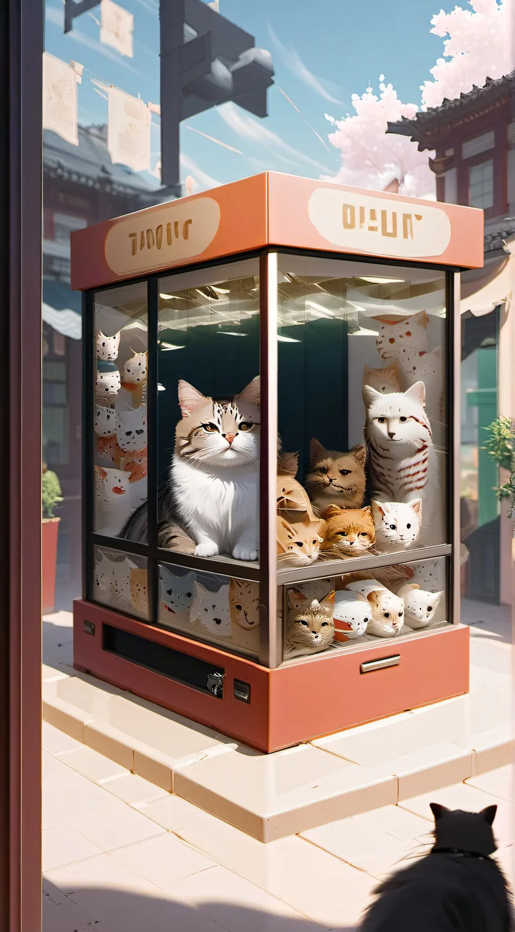 ai character: Cat in a Claw Game background