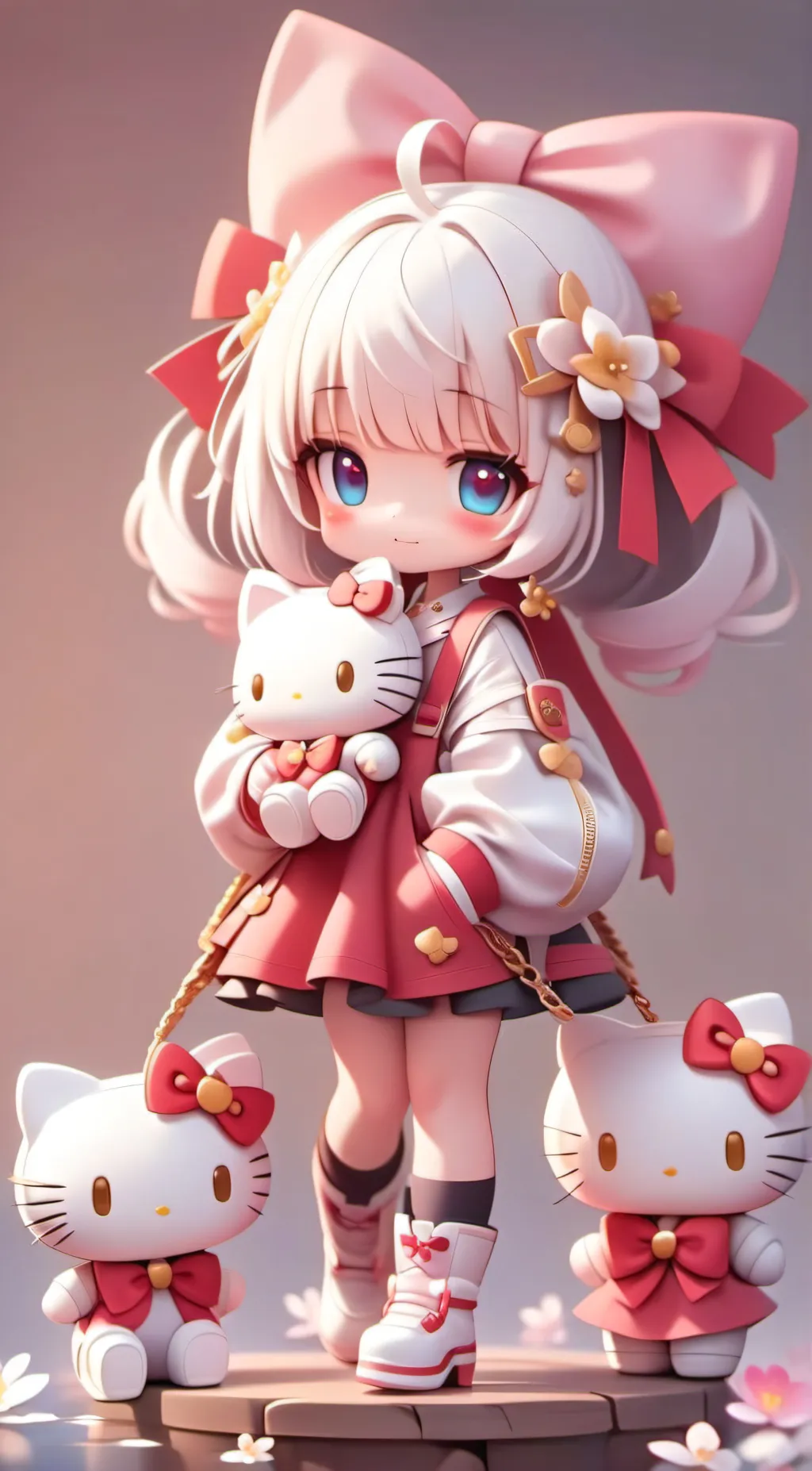 ai character: Hello kitty girl background