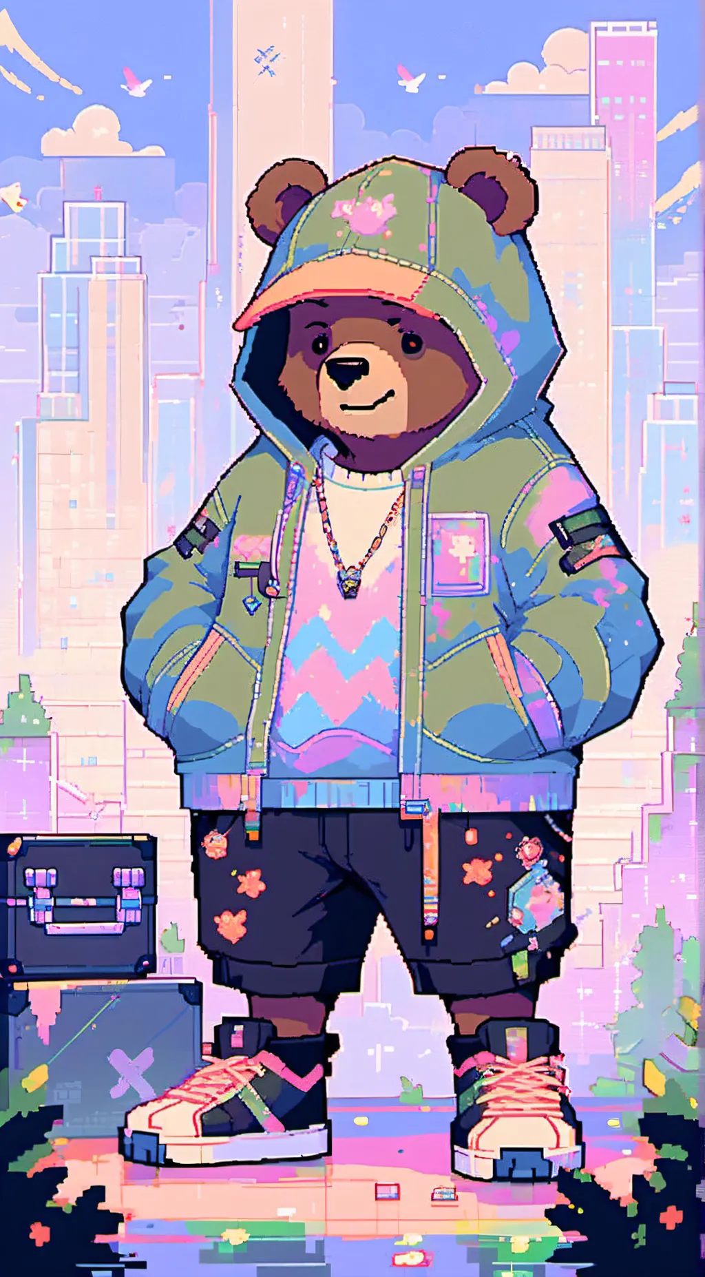 ai character: The rapping bear background