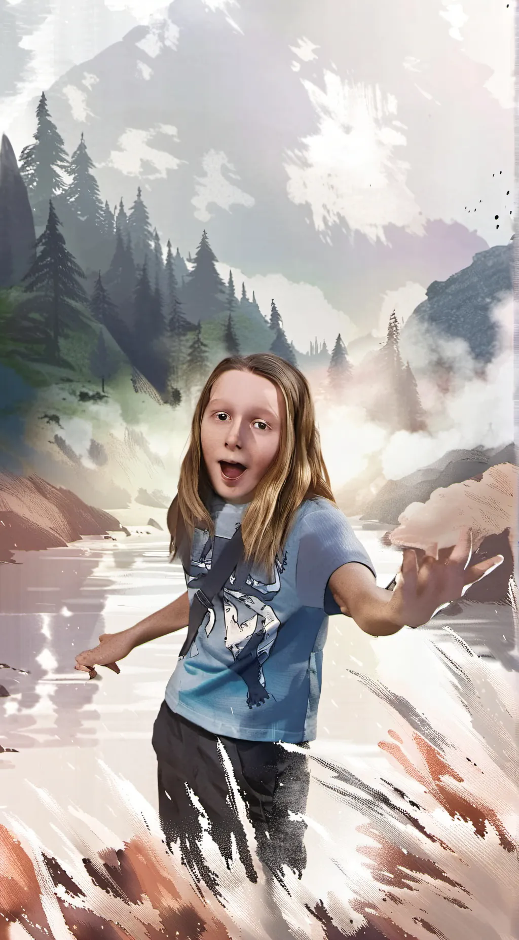 ai character: Emily smelay  background