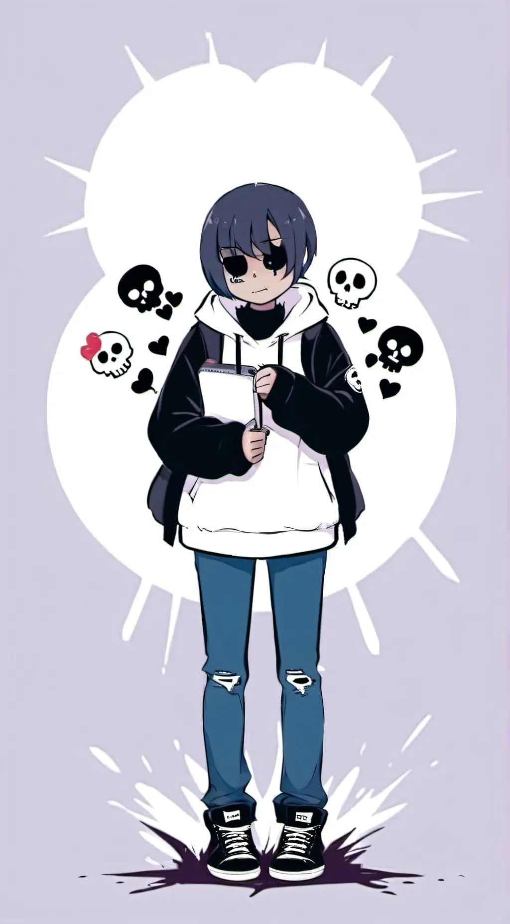 ai character: nightmare sans background