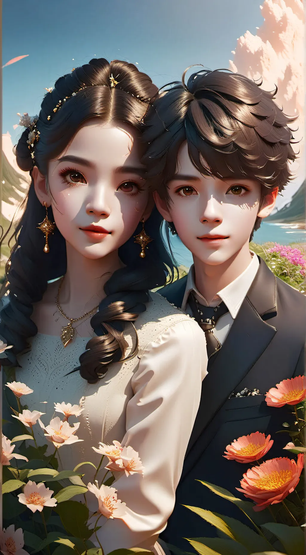 ai character: Lilly and Jackson  background