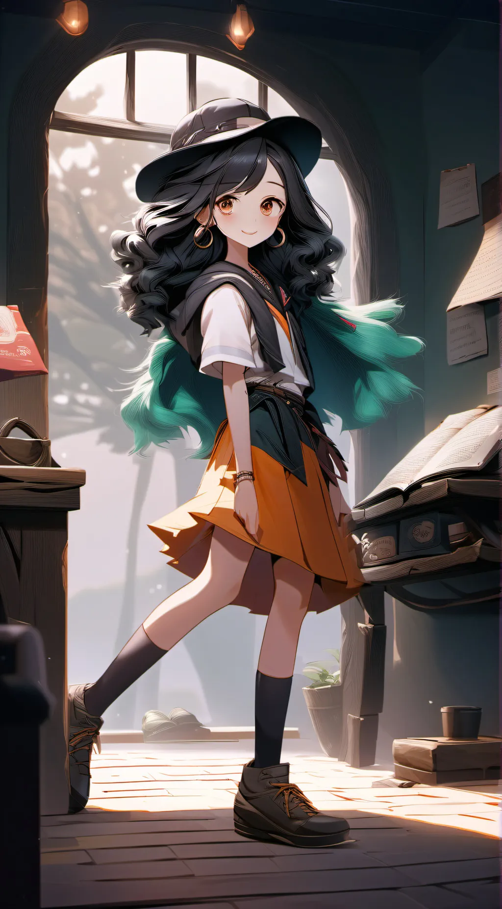 ai character: Aquamarine  background