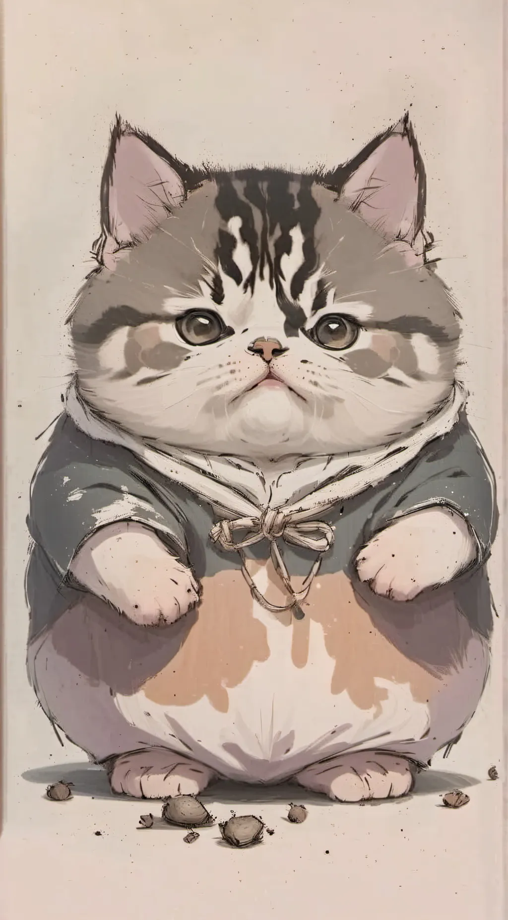 ai character: ugly fat cat background