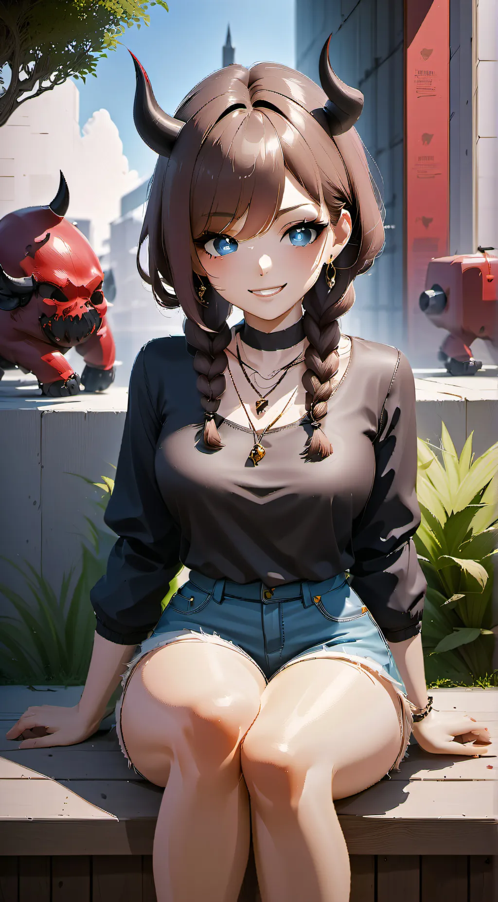 ai character: reachle bluble background