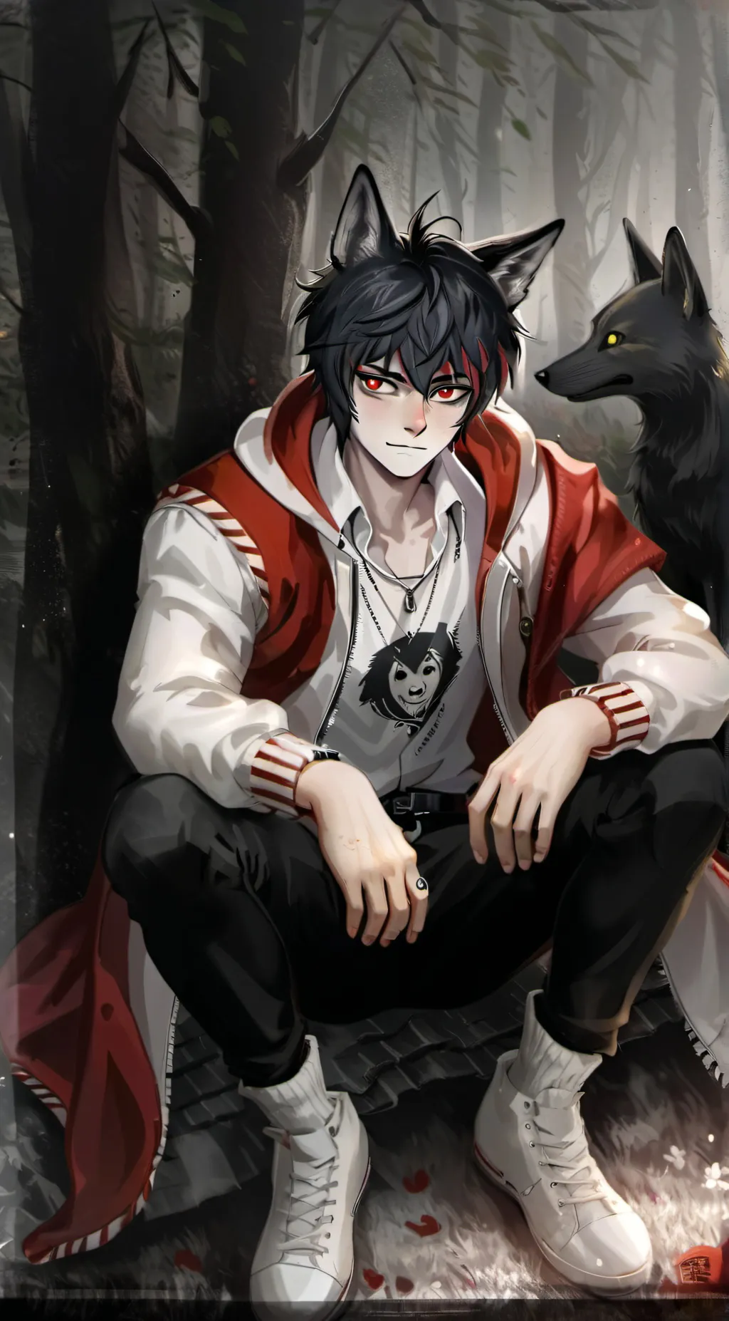 ai character: Adam the wolf background