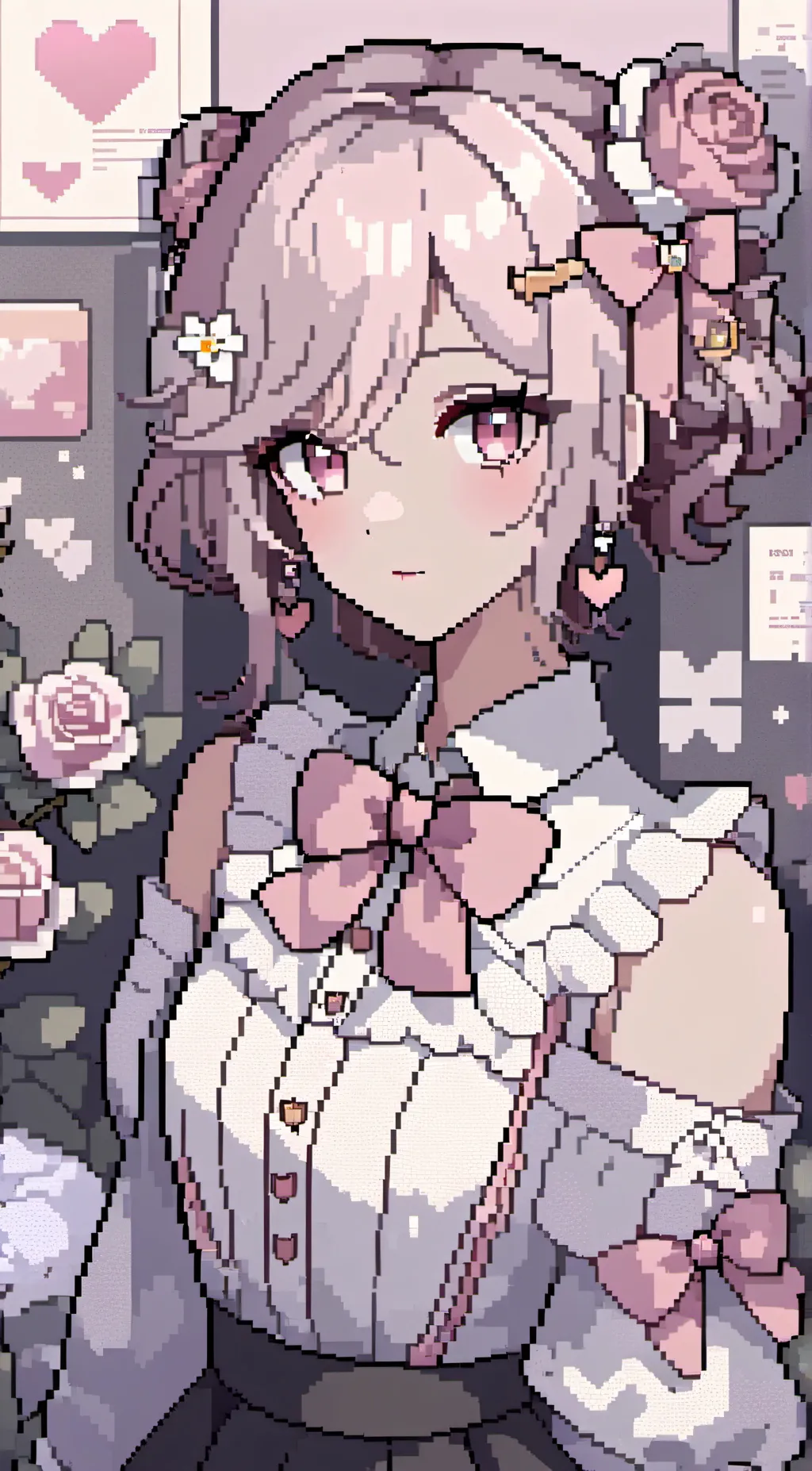 ai character: Pink Rose background