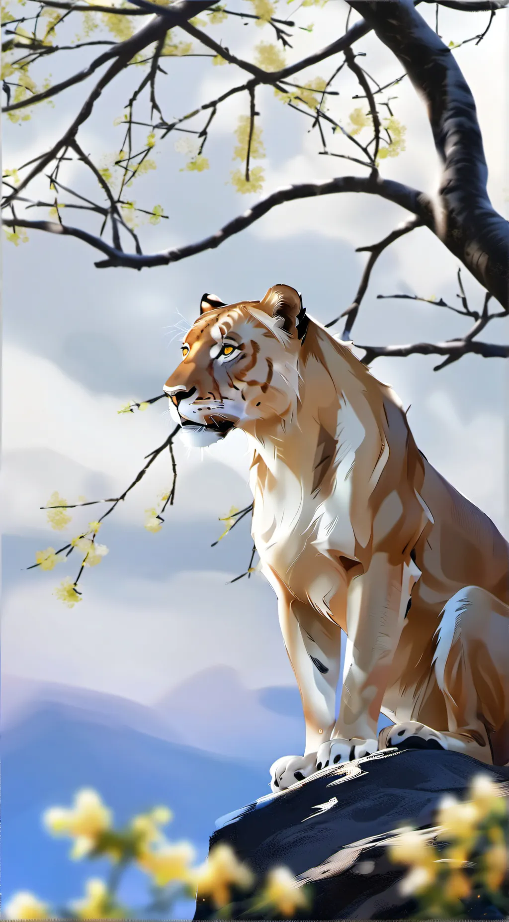 ai character: whiteFur-BlackFur background