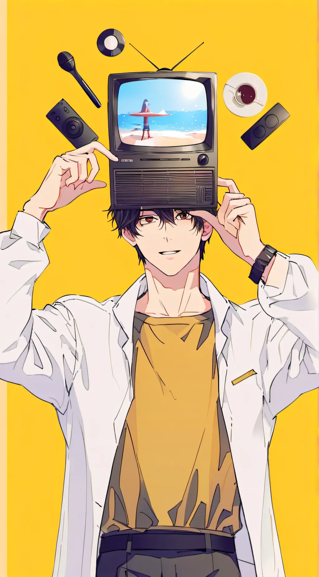 ai character: Titan tv man background