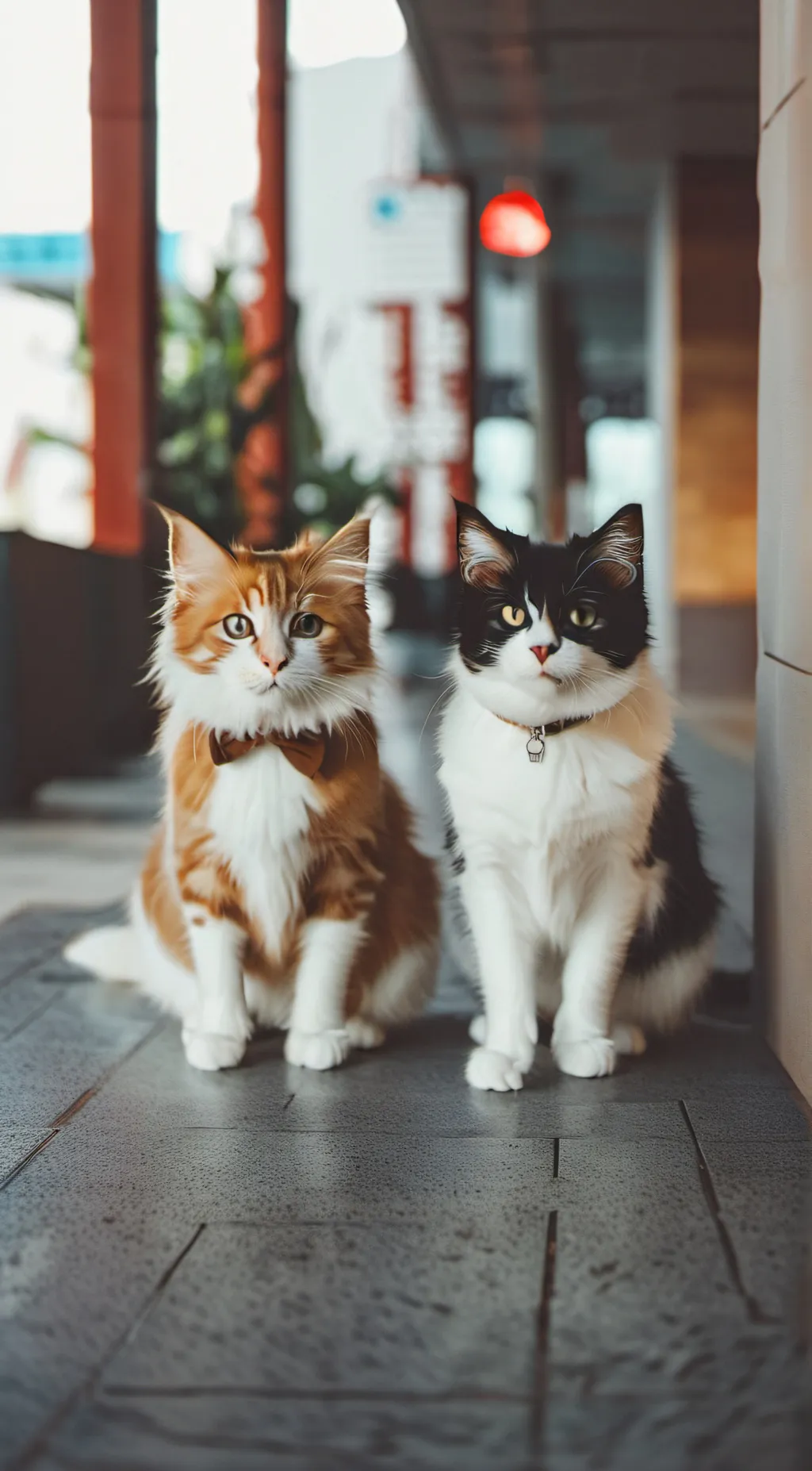 ai character: Mimi and cat background